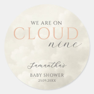 Cloud Nine Modern Baby Dusche Runder Aufkleber