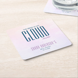 Cloud Nine Moderne Lila Blaue Hochzeitsdusche Rechteckiger Pappuntersetzer