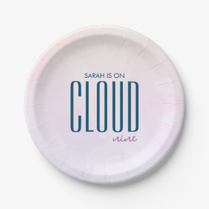 Cloud Nine Pastell Minimalistische Moderne Hochzei Pappteller