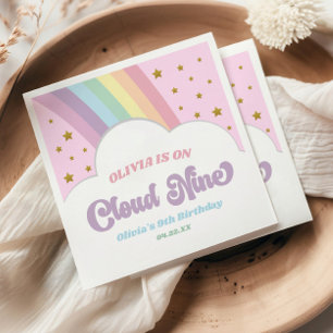 Cloud Nine Regenbogen und Sterne 9. Geburtstagsfei Serviette