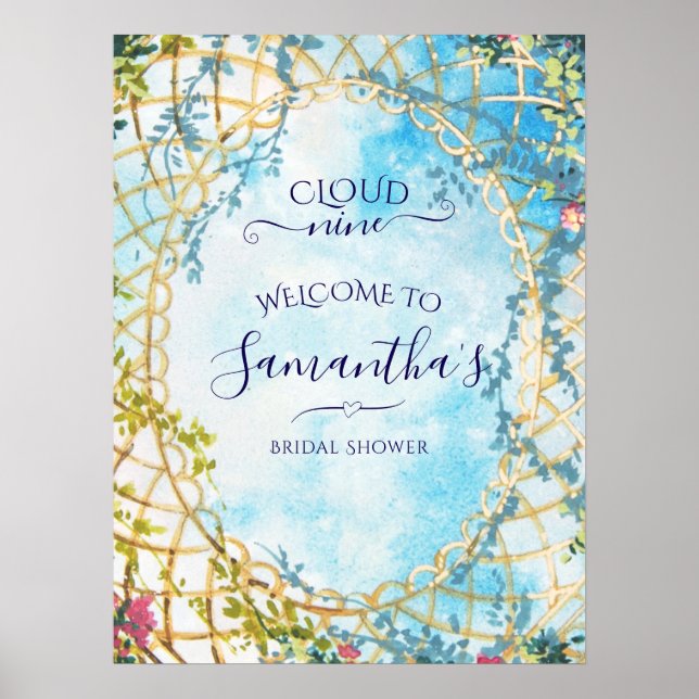 Cloud Nine Rokoko Revival Brautparty Willkommen Poster (Vorne)