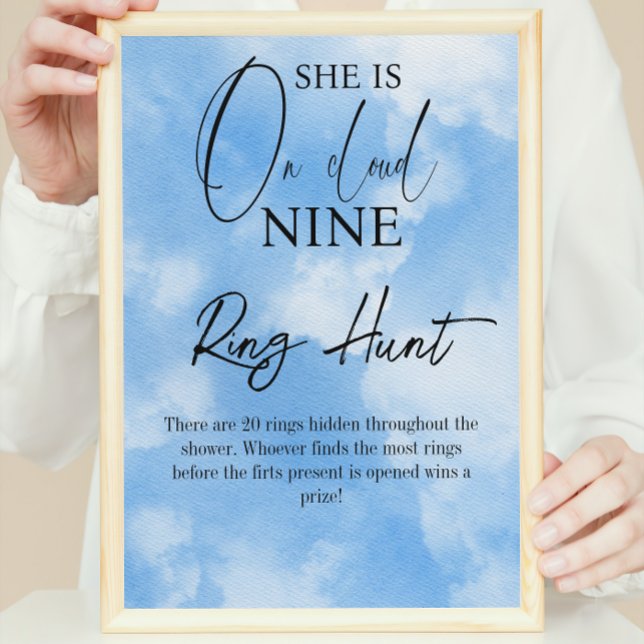 Cloud Nine Sky Blue Brautparty Ring Hour Game Poster (Von Creator hochgeladen)