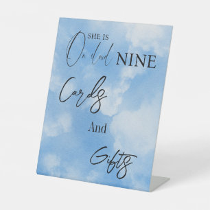 Cloud Nine Sky Blue Watercolor Brautparty Drink Sockelschild