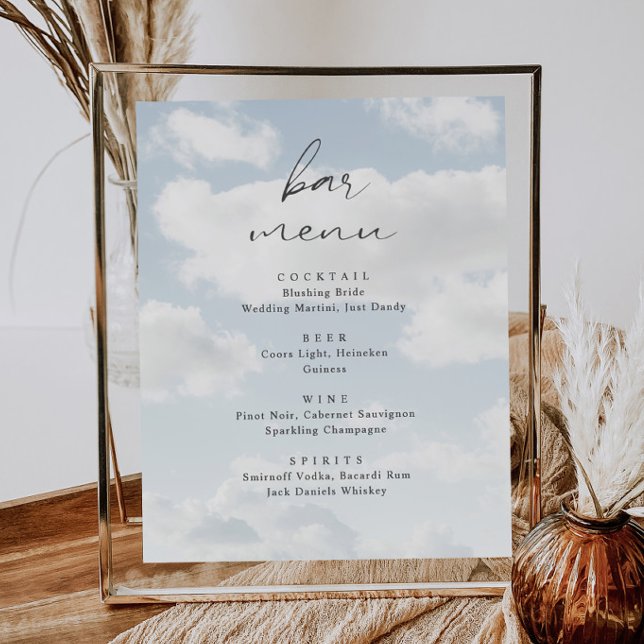 Cloud Nine Theme Cloud 9 Bar Menu Poster (Von Creator hochgeladen)