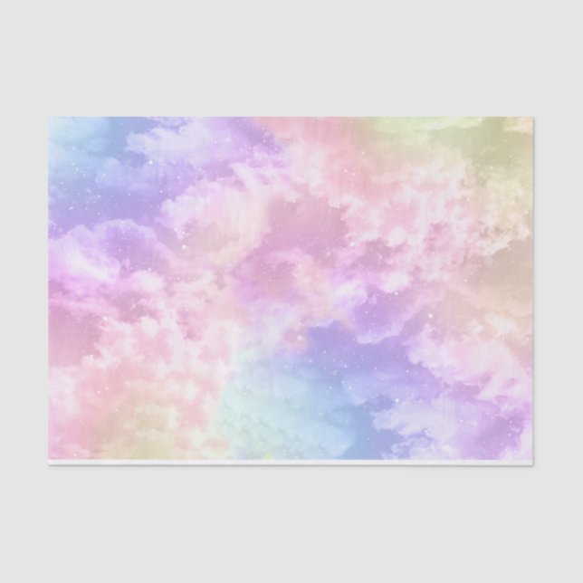 Cloud Nine Tissue - Aquarelltraumwolken Seidenpapier (Vorderseite)