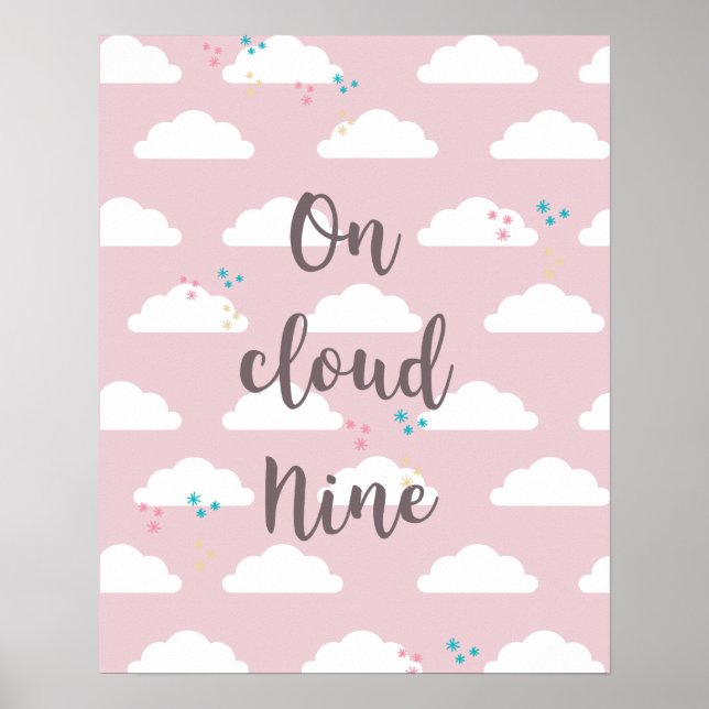 Cloud Nine Typografy Cloud Poster (Vorne)