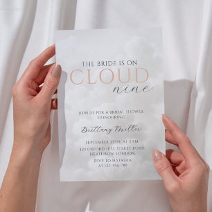 Cloud Nine Weiße Wolken Brautparty Einladung