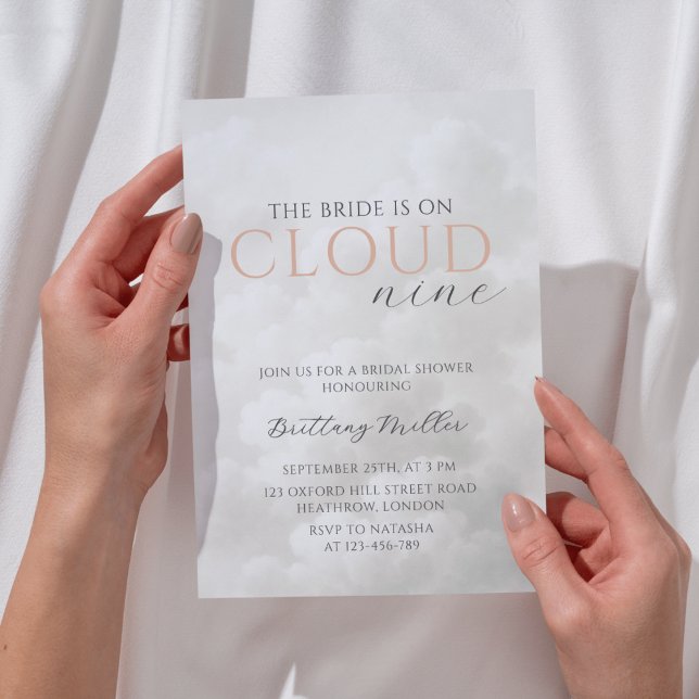 Cloud Nine Weiße Wolken Brautparty Einladung (Von Creator hochgeladen)
