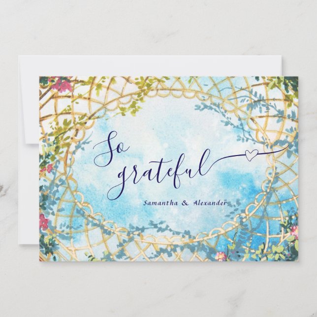 Cloud Nine Whimsical Rokoko Revival Brautparty Dankeskarte (Vorderseite)