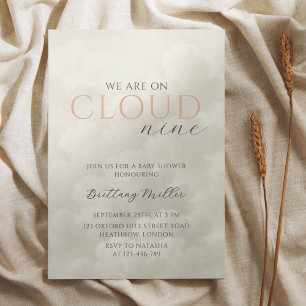 Cloud Nine White Clouds Babydusche Einladung