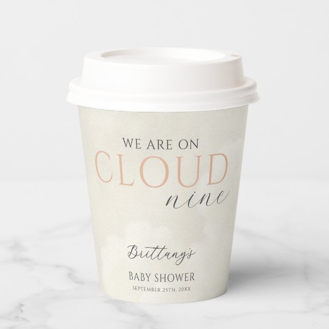 Cloud Nine White Clouds Babydusche Pappbecher (Vorderseite)