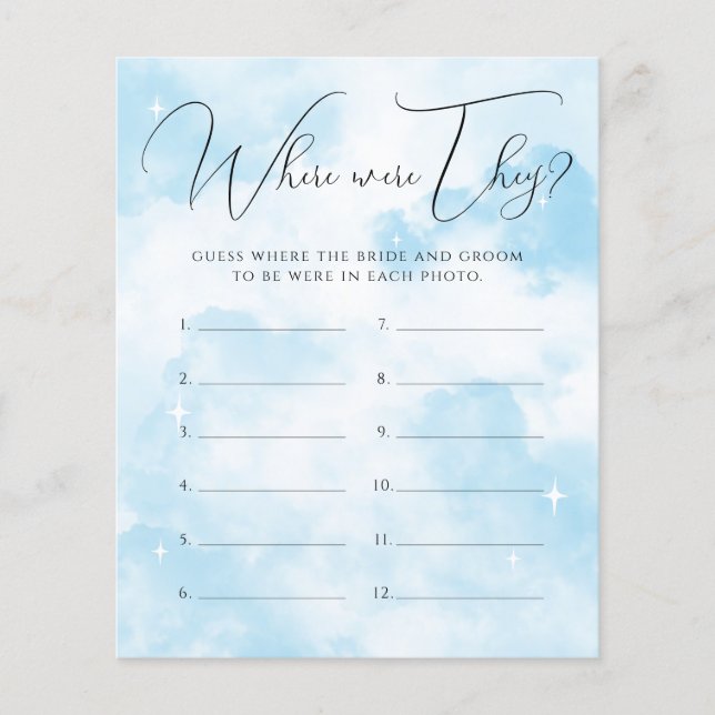 Cloud Nine, wo sie Brautparty Game (Vorderseite)