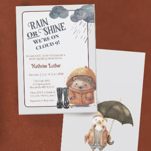 Cloud Nine Woodland Igel Baby Shower Einladung