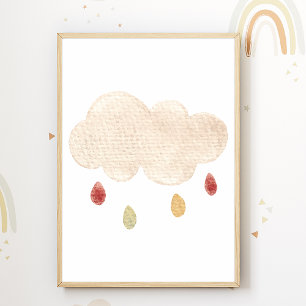 Cloud Nursery Poster Boho Kinderzimmer Dekoration