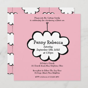 Cloud on a String Christening Invasion Einladung