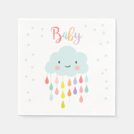 Cloud Paper Napkin Baby Sprinkle Raindrops Dusche Serviette
