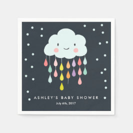 Cloud Paper Napkin Baby Sprinkle Raindrops Dusche Serviette