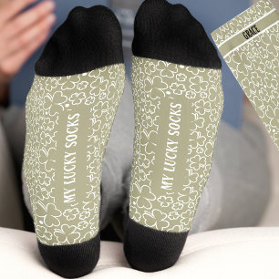 Cloud Patricks Day Personalisiert Name Lucky Socks Socken