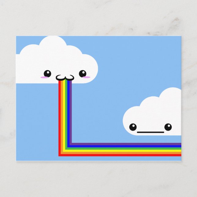 Cloud Puff Rainbow Card Postkarte (Vorderseite)