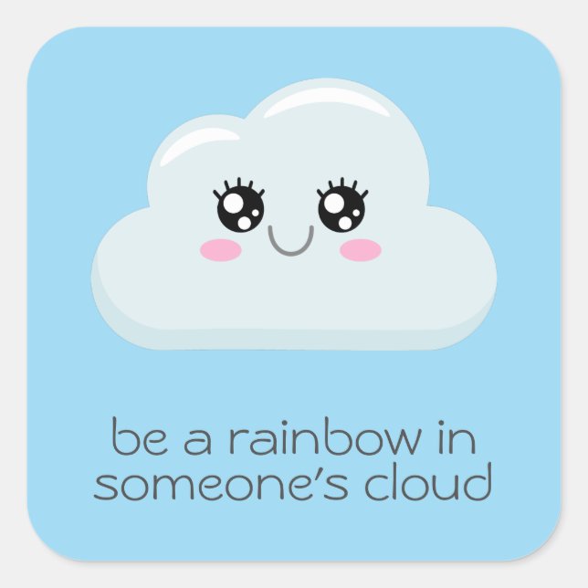 Cloud Quadratischer Aufkleber (Vorderseite)