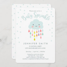 Cloud Raindrops Rainbow Neutral Baby Sprinkle
