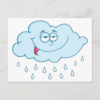 Cloud Raining Mascot Cartoon Charakter Postkarte