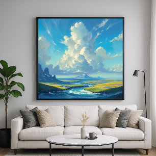Cloud-Säule - Malerischer Naturell-Illustrationsst Poster
