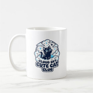 Cloud Sky Süße Katze Haustierliebhaber-Shirt Kunst Kaffeetasse