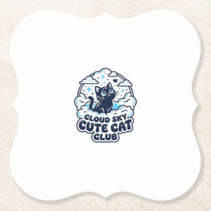 Cloud Sky Süße Katze Haustierliebhaber-Shirt Kunst Untersetzer