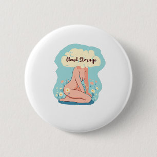Cloud-Speicher - Lustiges Programmierer-Geschenk Button