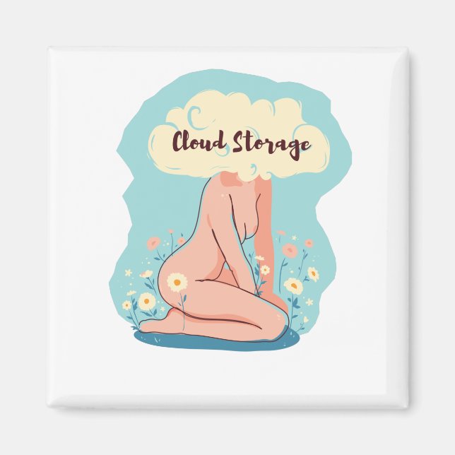 Cloud-Speicher - Lustiges Programmierergeschenk Magnet (Vorne)