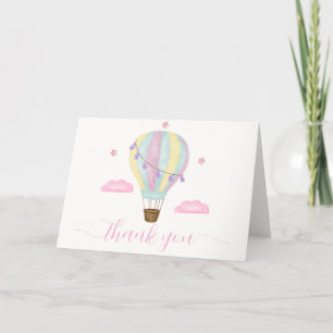 Cloud Star Rainbow Hot Air Ballon Babydusche Dankeskarte