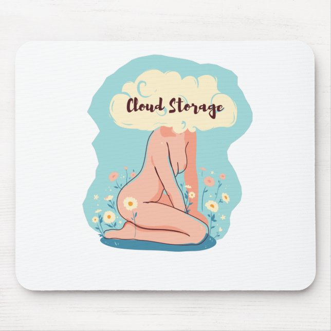 Cloud Storage Frau Mousepad (Vorne)