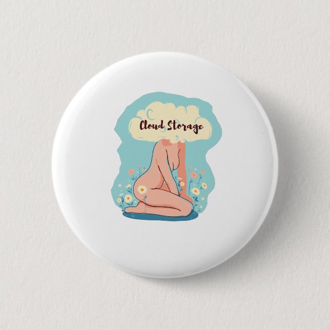 Cloud Storage - Funny Coders Gift Button (Vorderseite)