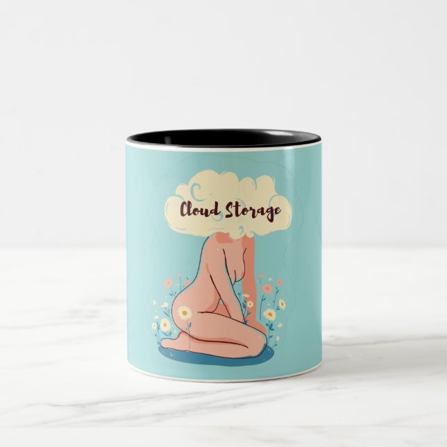 Cloud Storage - Funny Coders Gift Zweifarbige Tasse (Mittel)