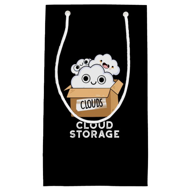 Cloud Storage Funny Weather Technology Puff Dark B Kleine Geschenktüte (Vorderseite)