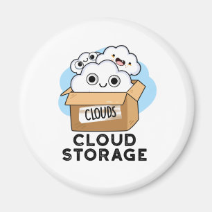 Cloud Storage Funny Weather Technology Puff Magnet