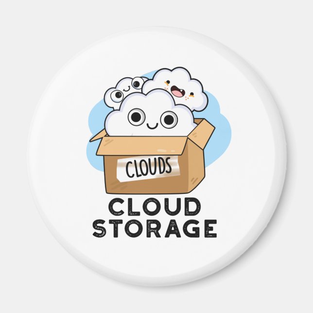 Cloud Storage Funny Weather Technology Puff Magnet (Vorne)