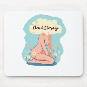 Cloud Storage Woman Mousepad