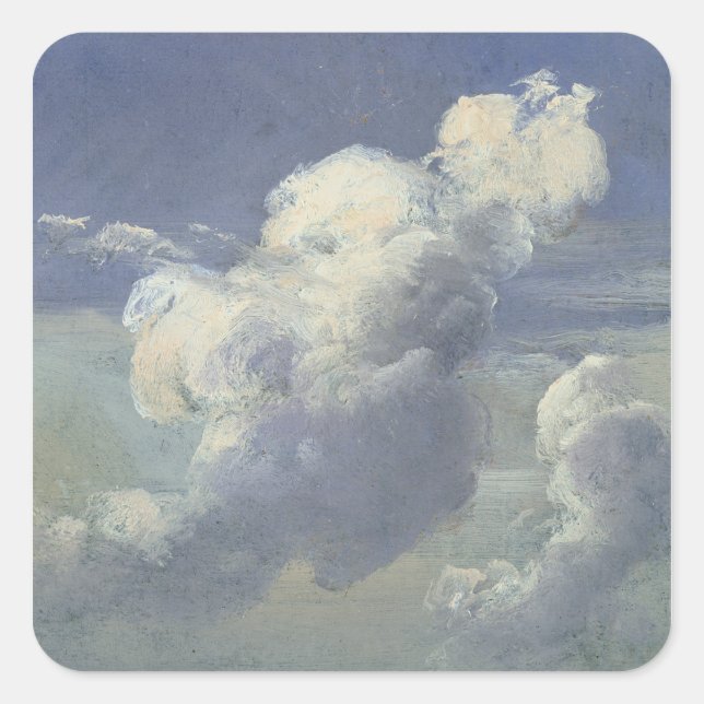 Cloud-Studie, 1832 Quadratischer Aufkleber (Vorderseite)