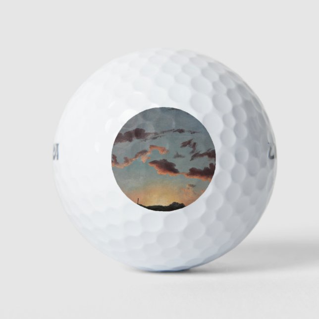 Cloud-Studie (Wolken im Himmel) (von Knud Baade) Golfball (Vorderseite)