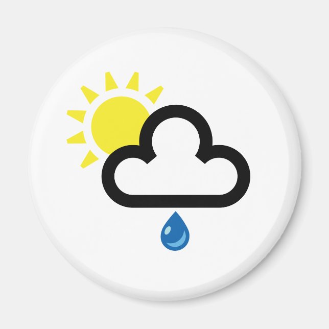 Cloud Sun Rain Symbol Magnet (Vorne)