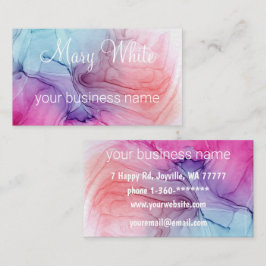 Cloud Swirl Trendy Modern Blue Peach Lila Visitenkarte