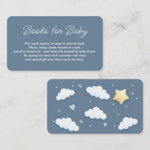 Cloud Theme Baby Dusche Blue Book Request Begleitkarte