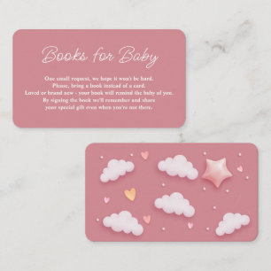 Cloud Theme Baby Dusche Rosa Buchanfrage Begleitkarte
