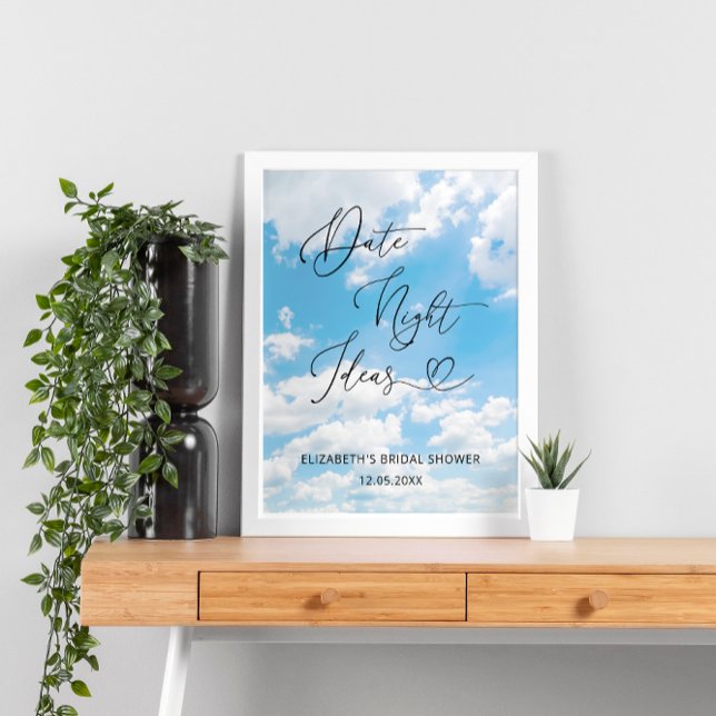 Cloud Theme Date Night Ideas Brautparty Poster (Von Creator hochgeladen)