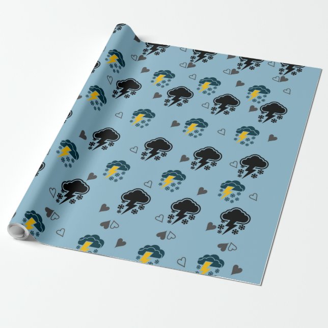 "Cloud-Themed Wrapping Paper: Gift Packaging with Geschenkpapier (Ungerollt)