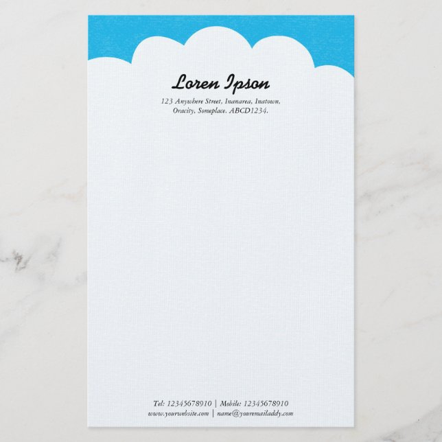 Cloud Top - Blau Briefpapier (Vorderseite)