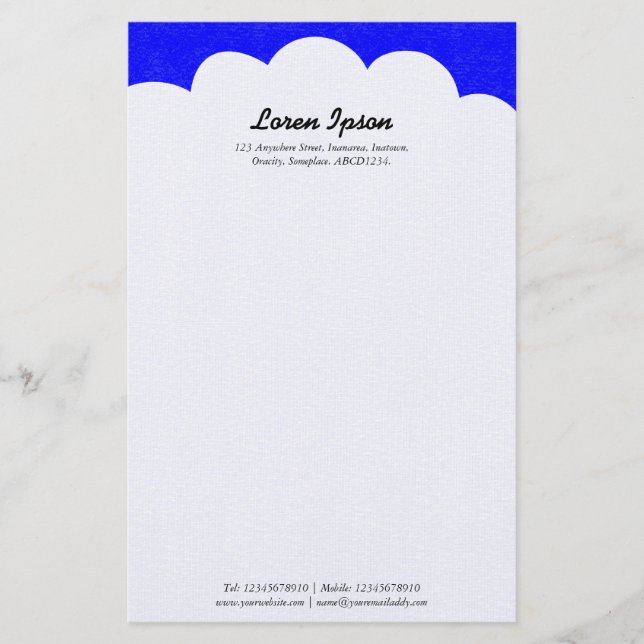 Cloud Top - Blue II Briefpapier (Vorderseite)