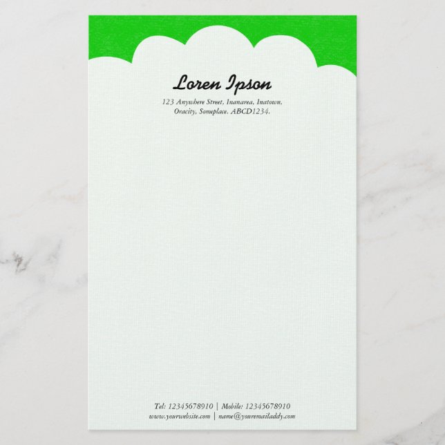Cloud Top - Grün Briefpapier (Vorderseite)